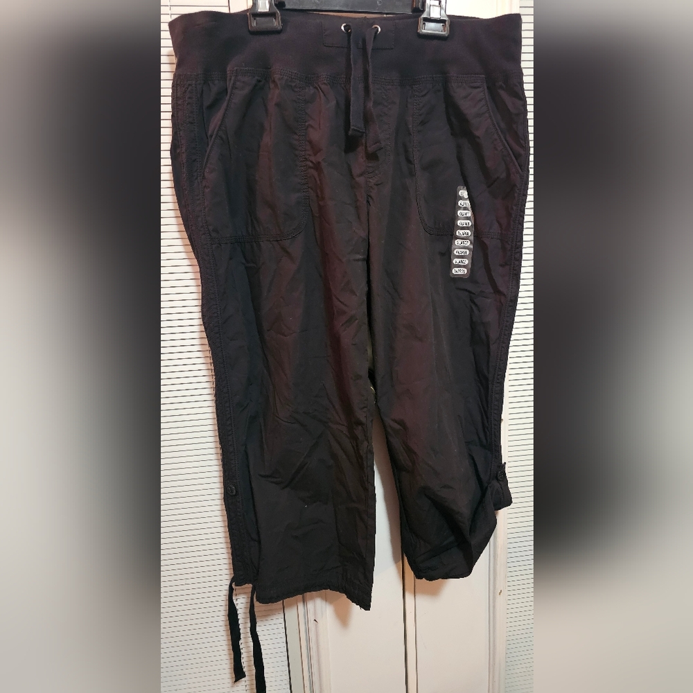 Calvin Klein Women’s Cropped Cargo Pants | XL | NWT | Elastic Drawstring Waist